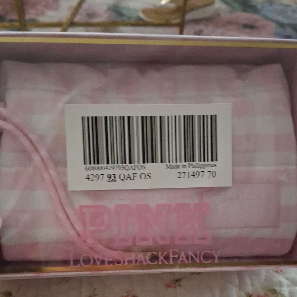 LoveShackFancy Pink Gingham Pouch